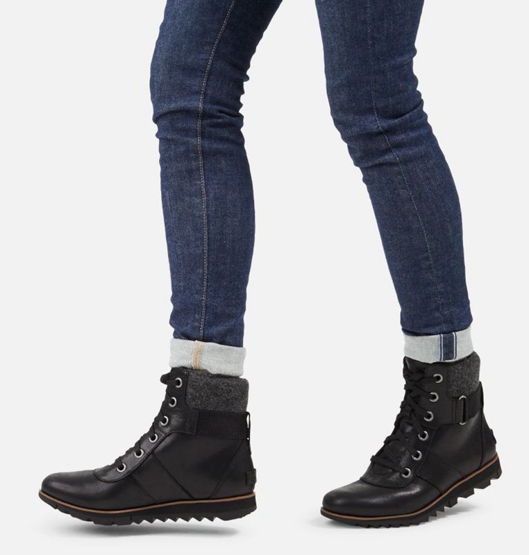 Womens Lace-Up Boots Black - Sorel Harlow™ Conquest Low - 649-URAHYK